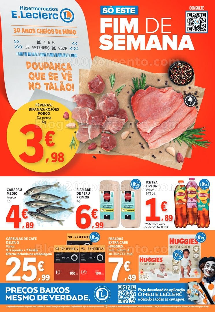 Antevisão Folheto E-LECLERC Promoções Fim de Semana - 4 a 6 setembro
